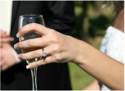 Diamond ring at a wedding