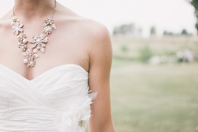 Bride wearing a necklace