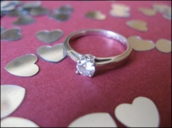 Silver ring with hearts